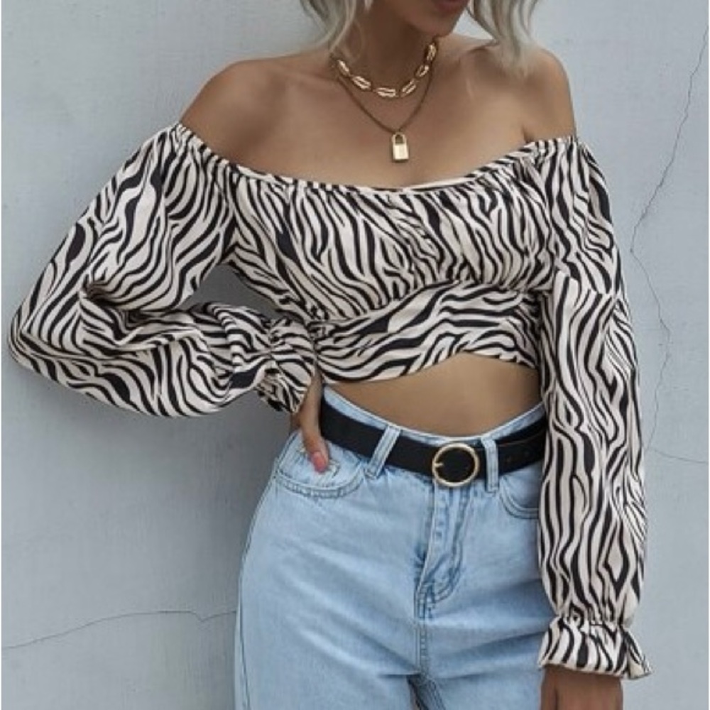 SHEIN Zebra Print Crop Top